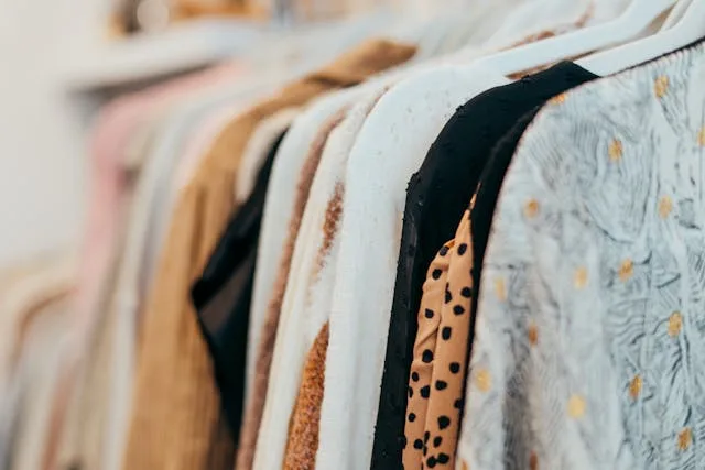 Fashion boutique with clothing racks